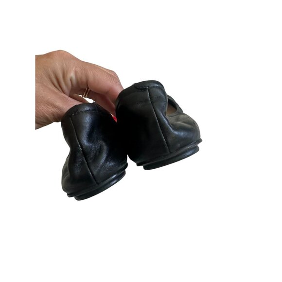 COLE HAAN Grand Os Black Leather Bow Ballet Flats Size 9 - Picture 6 of 10